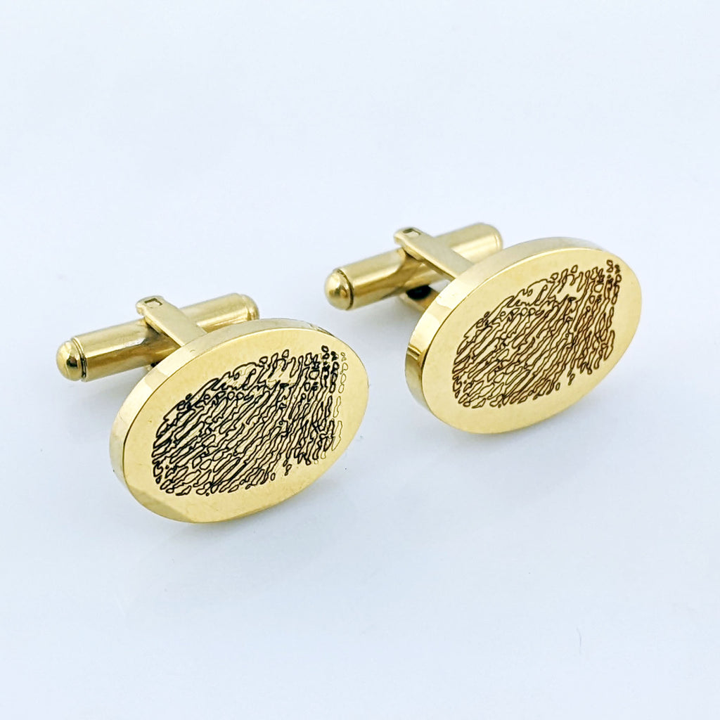 Custom Gold Fingerprint Cufflinks.