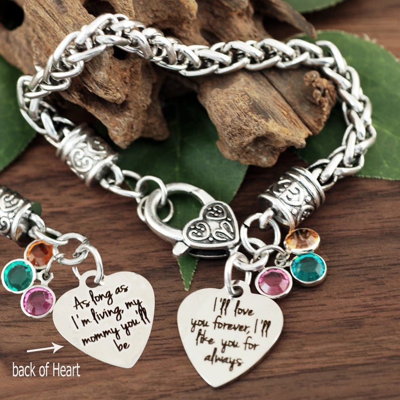 As long as I'm Living my Baby you'll be Silver Antique Bracelet.