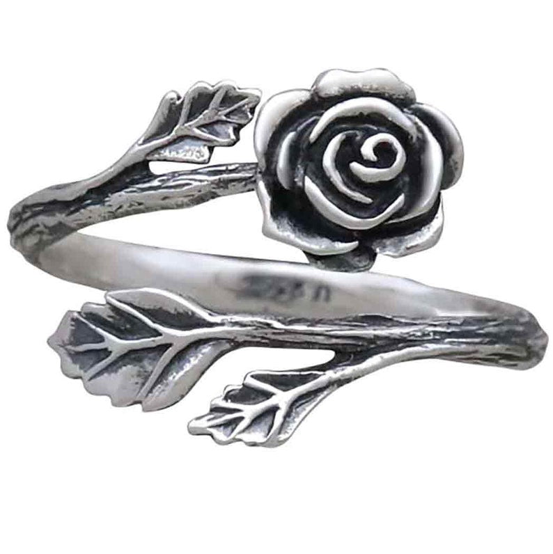 Sterling Silver Rose Flower Ring.