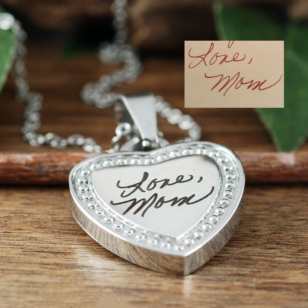 Actual Signature Silver Heart Necklace.