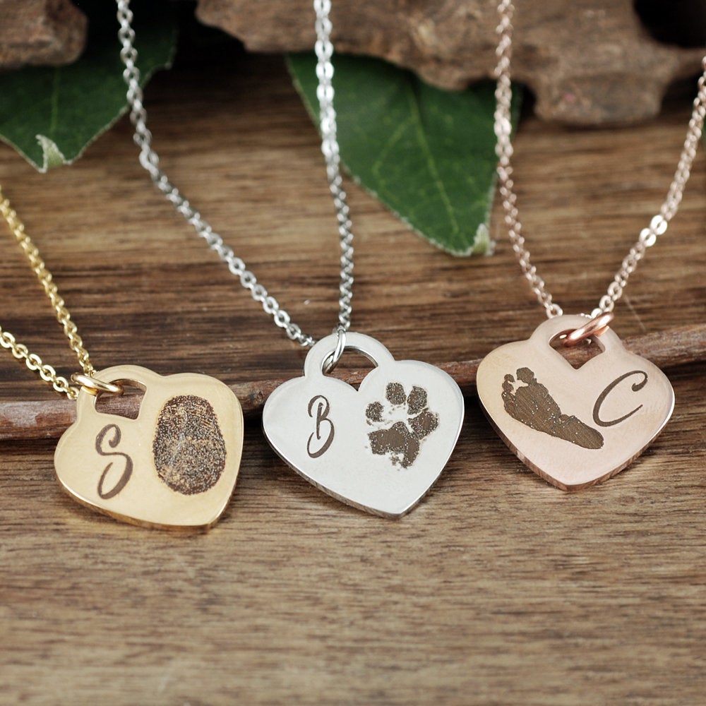 Actual Dog Paw Personalized Necklace.