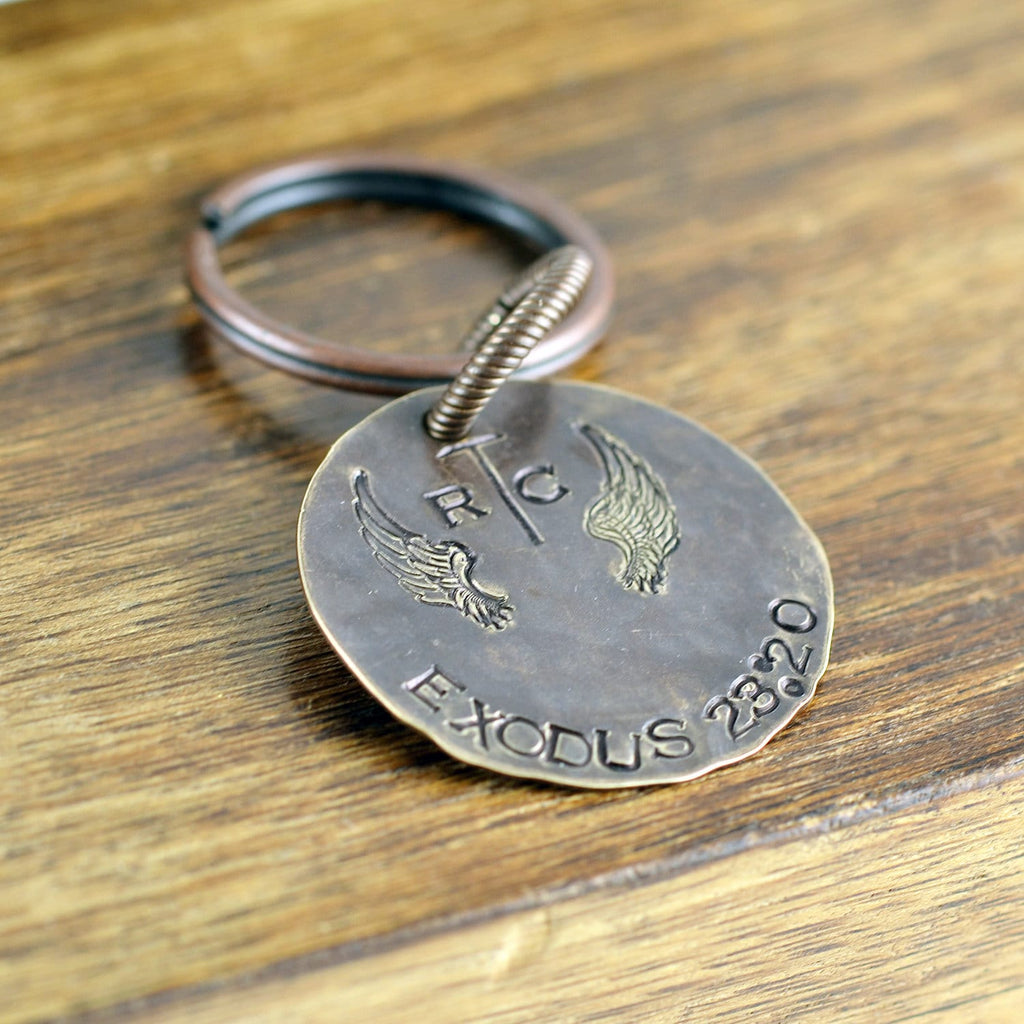 Personalized Rustic Memorial Keychain.