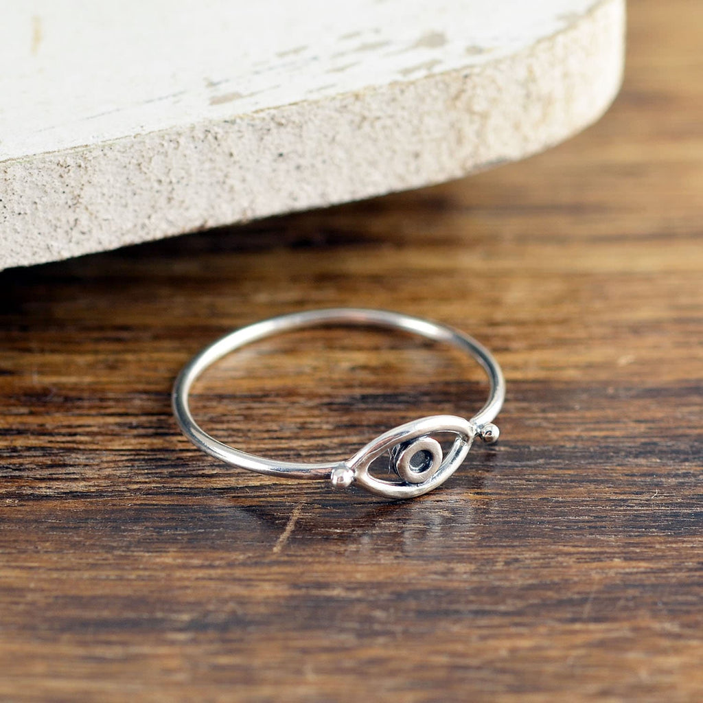 Silver Evil Eye Ring.