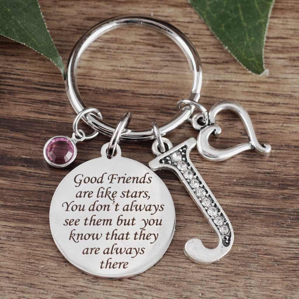 Good friends are like stars Keychain.
