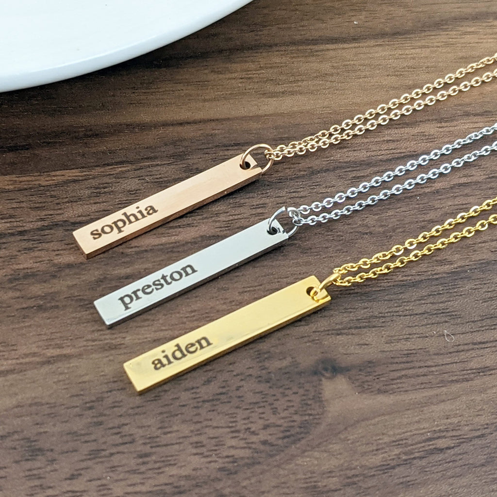 Skinny Bar Personalized Necklace.