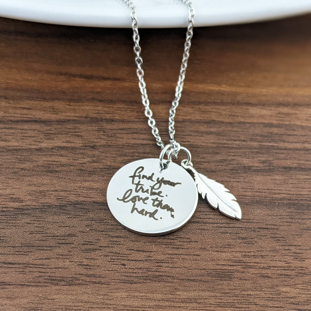 Find your Tribe Feather Necklace.