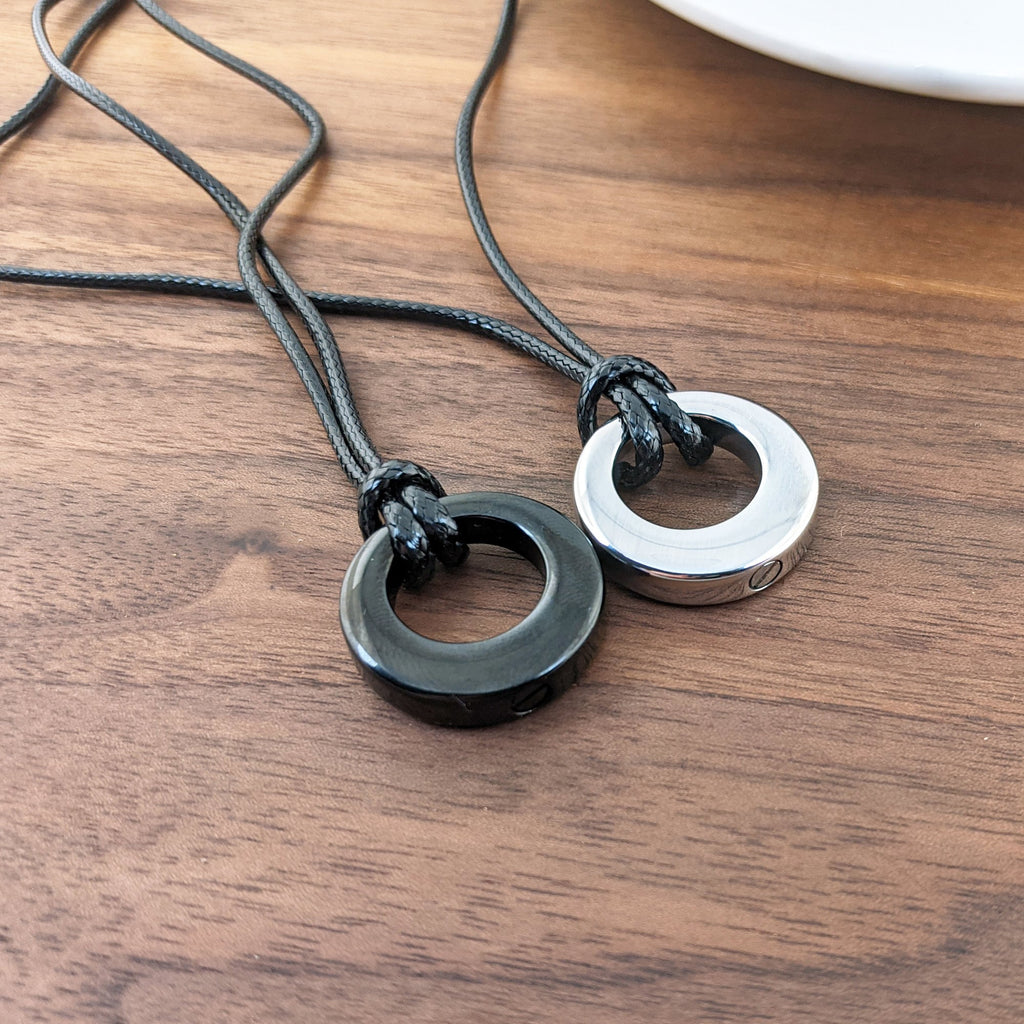 Men's Cremation Washer Necklace.