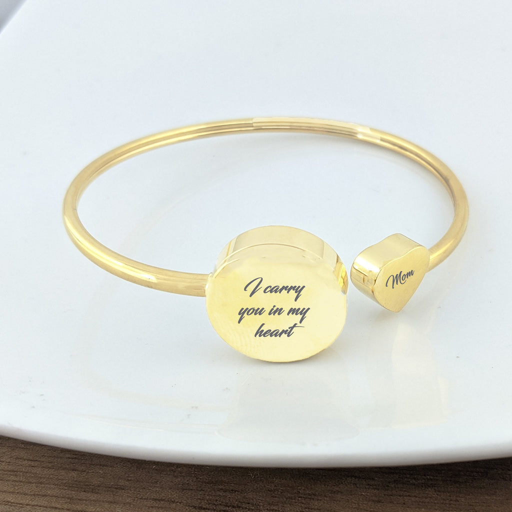 I carry you in my heart cremation bracelet.
