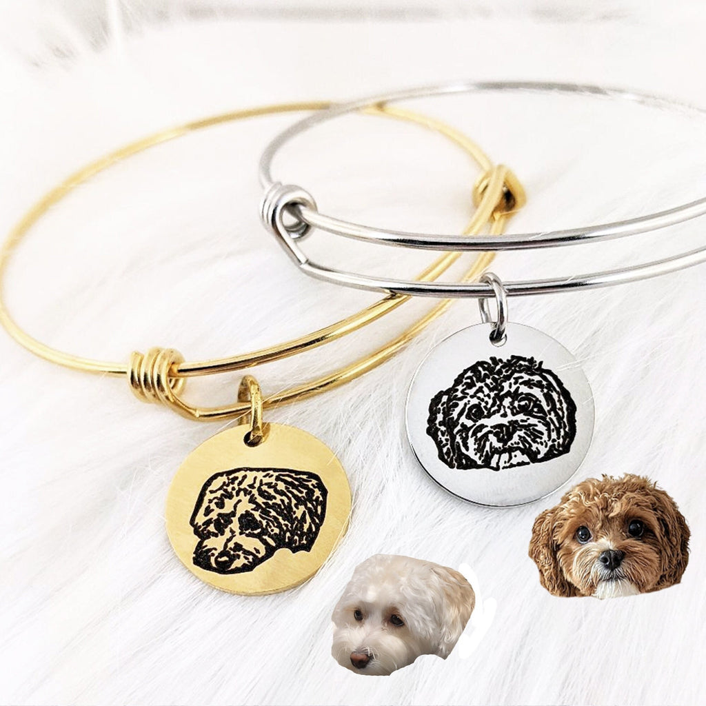 Personalized Pet Gifts Custom Pet Portrait Bracelet Women Pet Jewelry For People Dog Mom Gift Pet Memorial Gift.