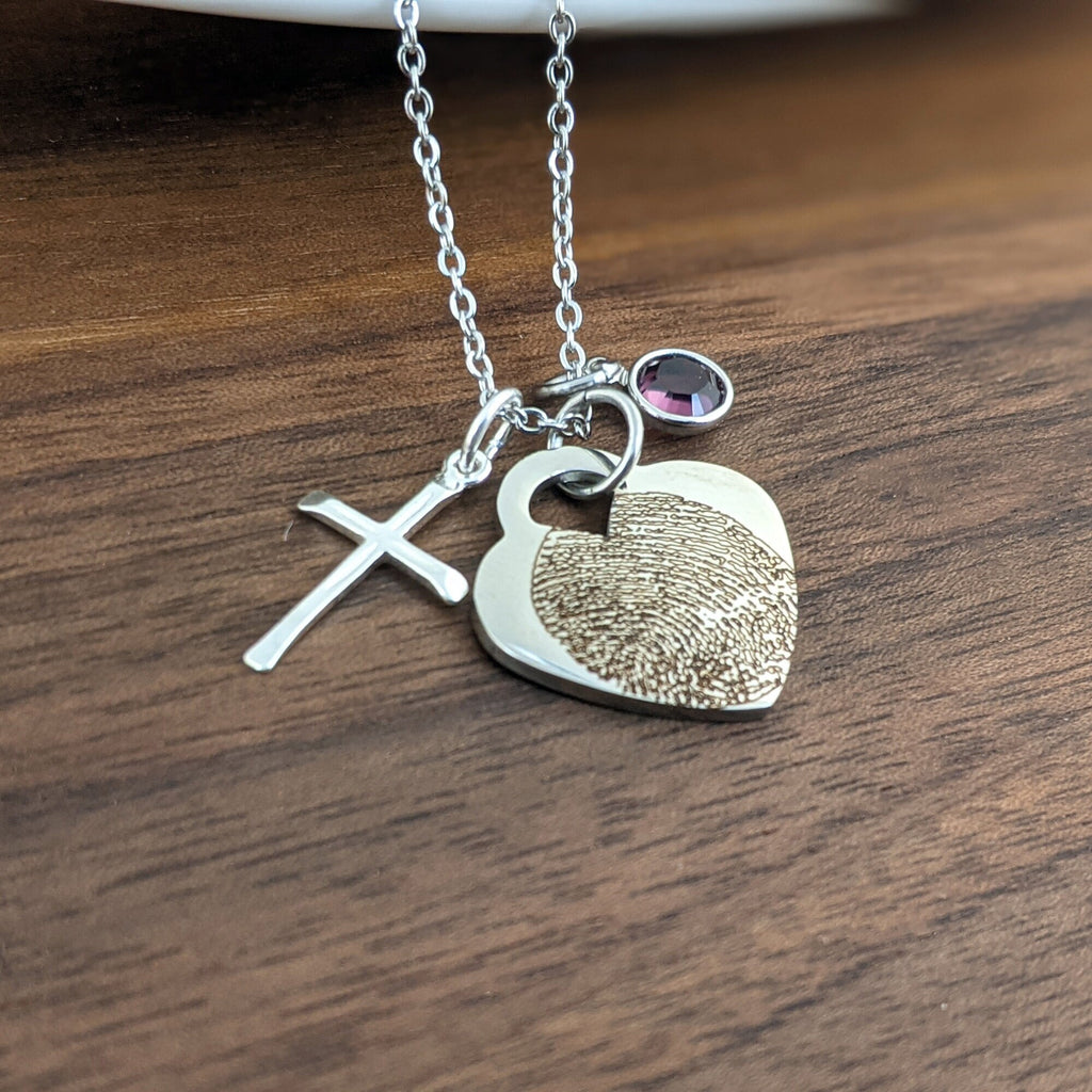 Custom Fingerprint Heart Necklace.