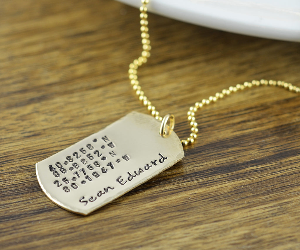 Personalized 14kt Gold Filled Dog Tag Necklace.