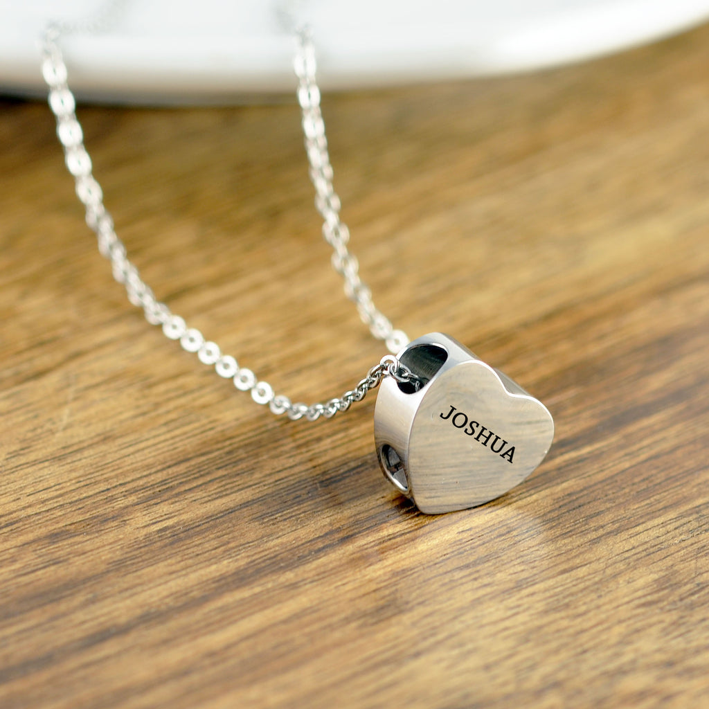 Personalized Cremation Heart Necklace.