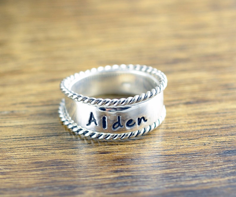 Stacking Mothers Name Ring.