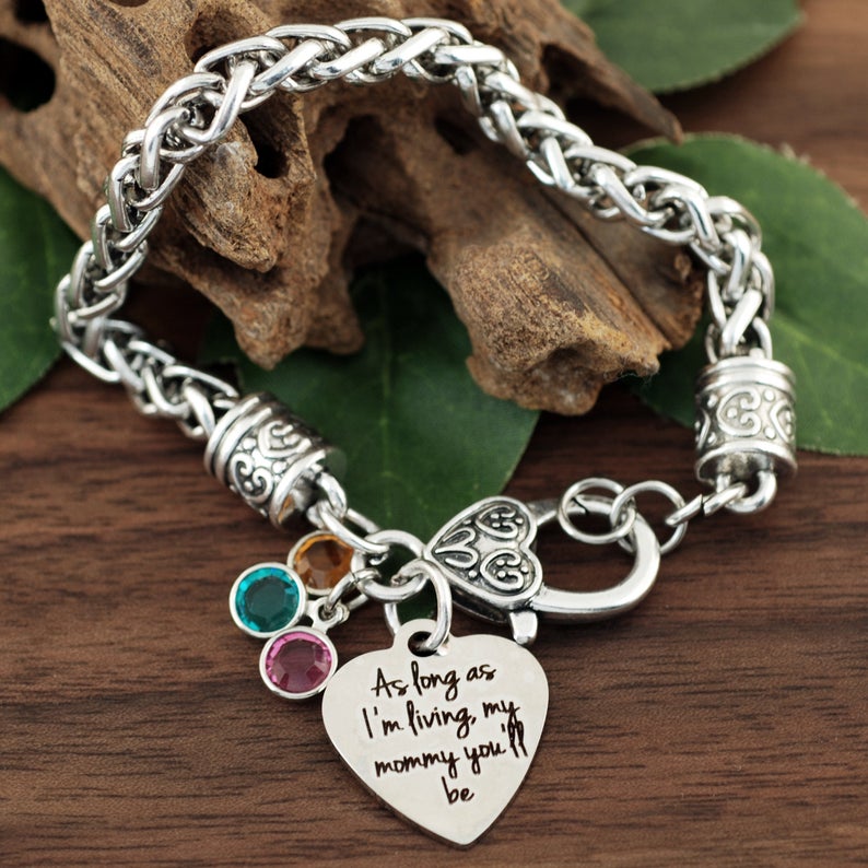 As long as I'm Living my Baby you'll be Silver Antique Bracelet.