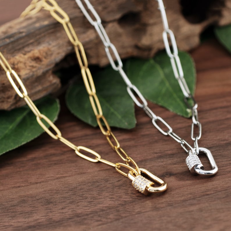 Carabiner Paperclip Necklace.