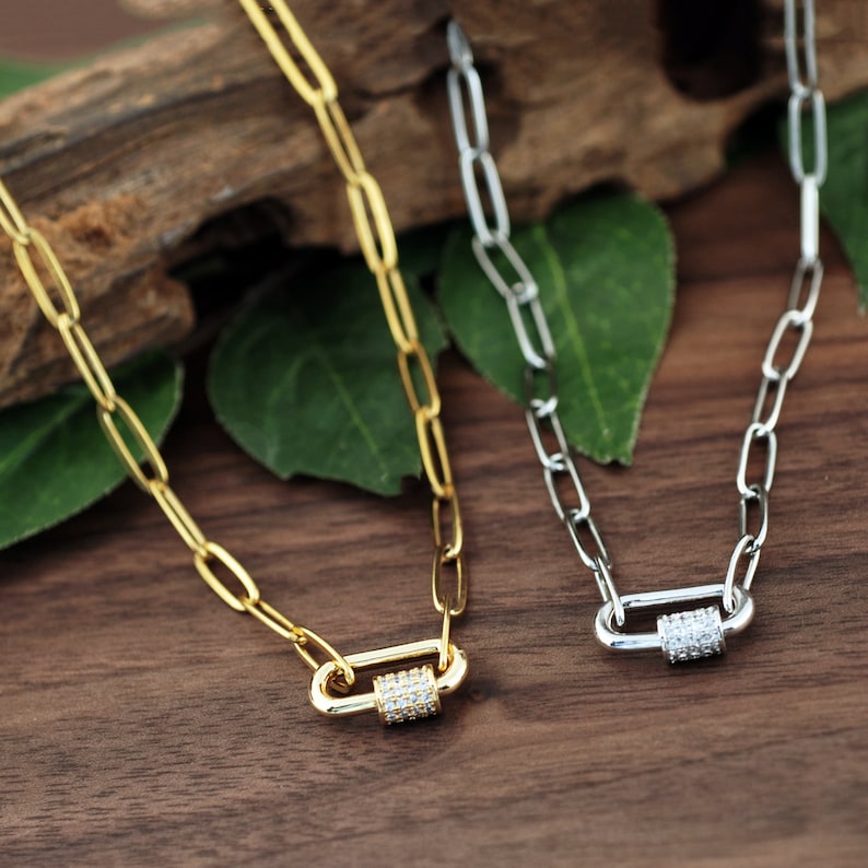 Carabiner Paperclip Necklace.
