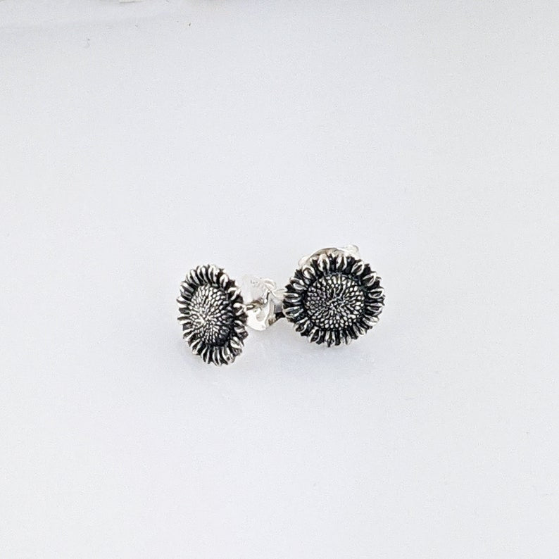 Sterling Silver Sunflower Earrings.