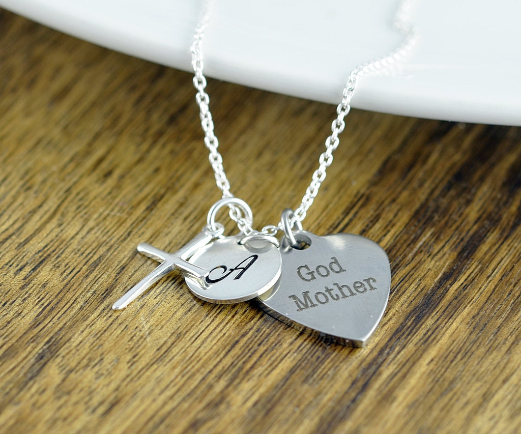 God Mother Initial Necklace.