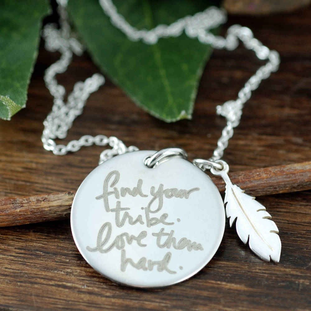 Find your Tribe Feather Necklace.