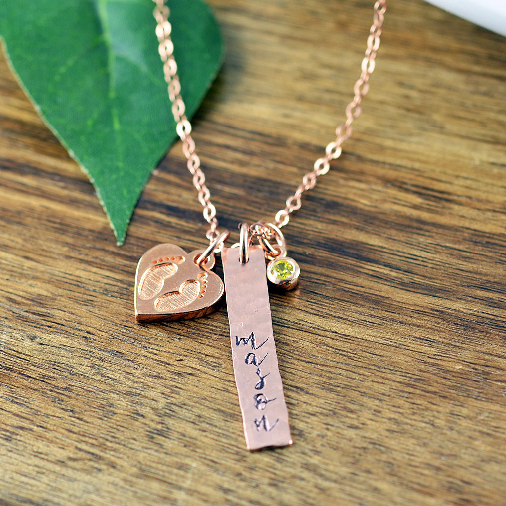Rose Gold Baby Name Necklace.