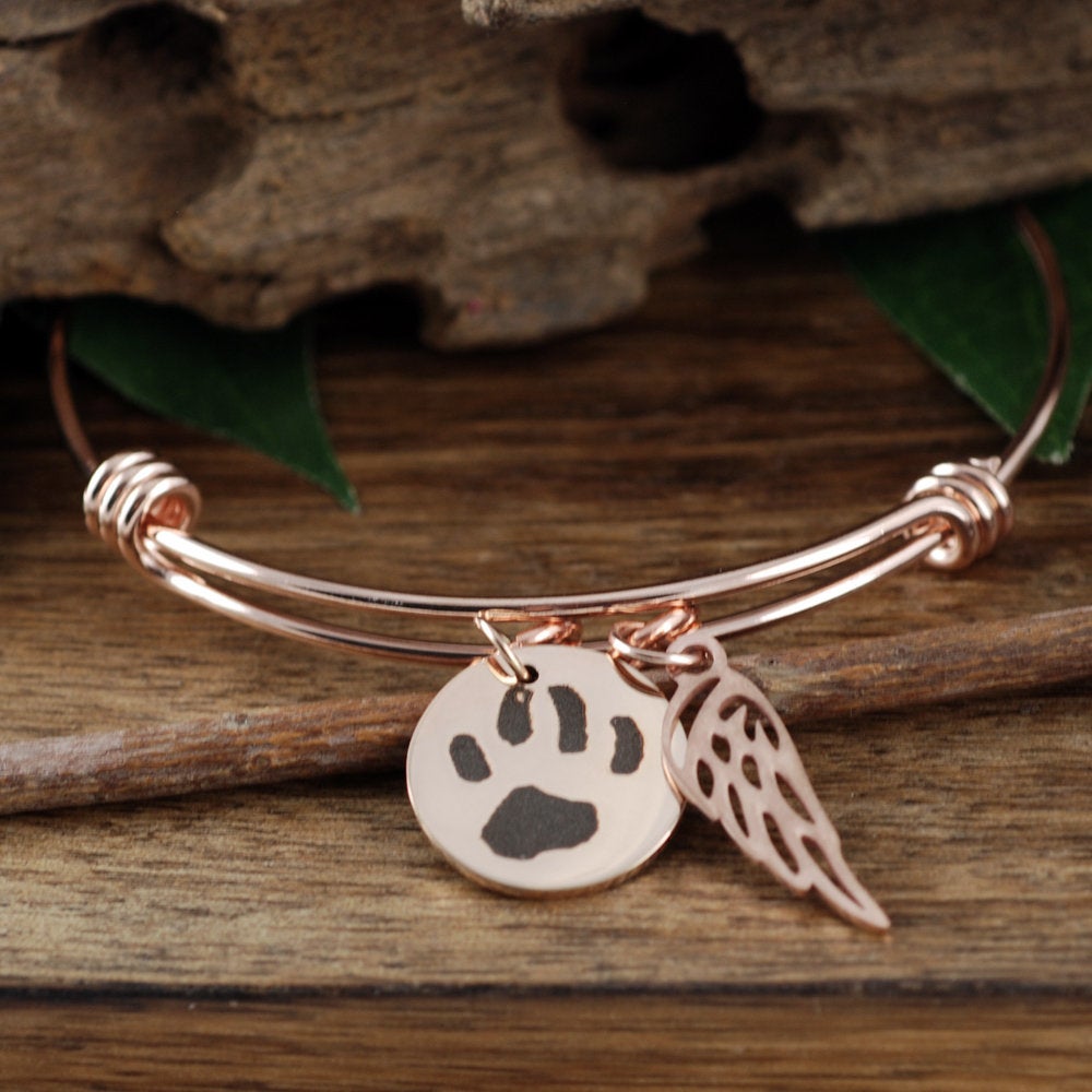 Pet Memorial Actual Dog Paw Charm Bracelet.