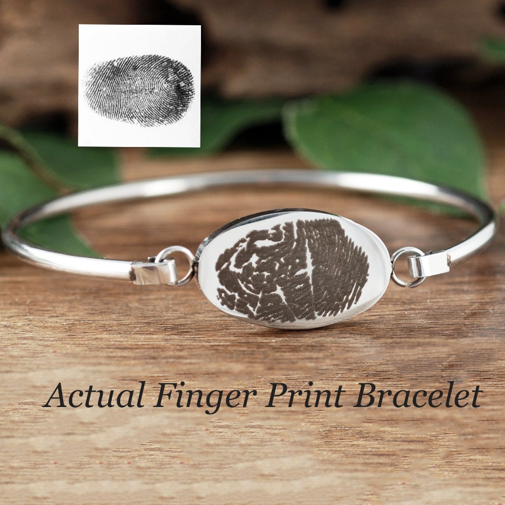 Actual Fingerprint Oval Bracelet.