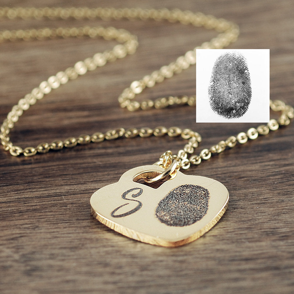 Actual Fingerprint Memorial Necklace.