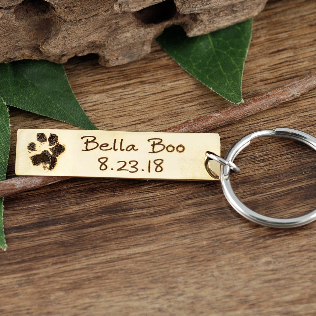 Actual Dog Paw Memorial Keychain.