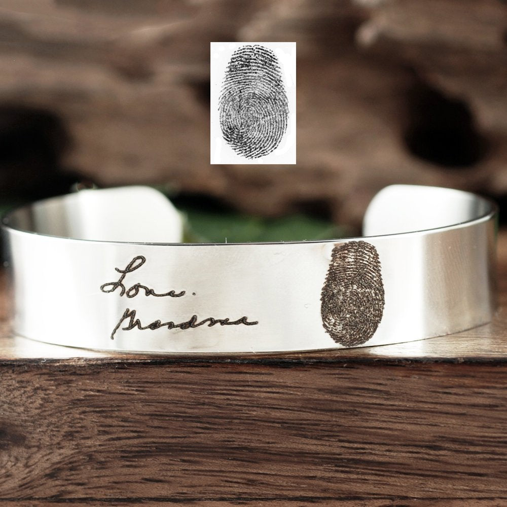 Actual Fingerprint Cuff Bracelet.