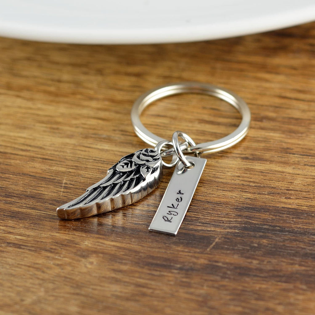 Angel Wing Cremation Keychain.