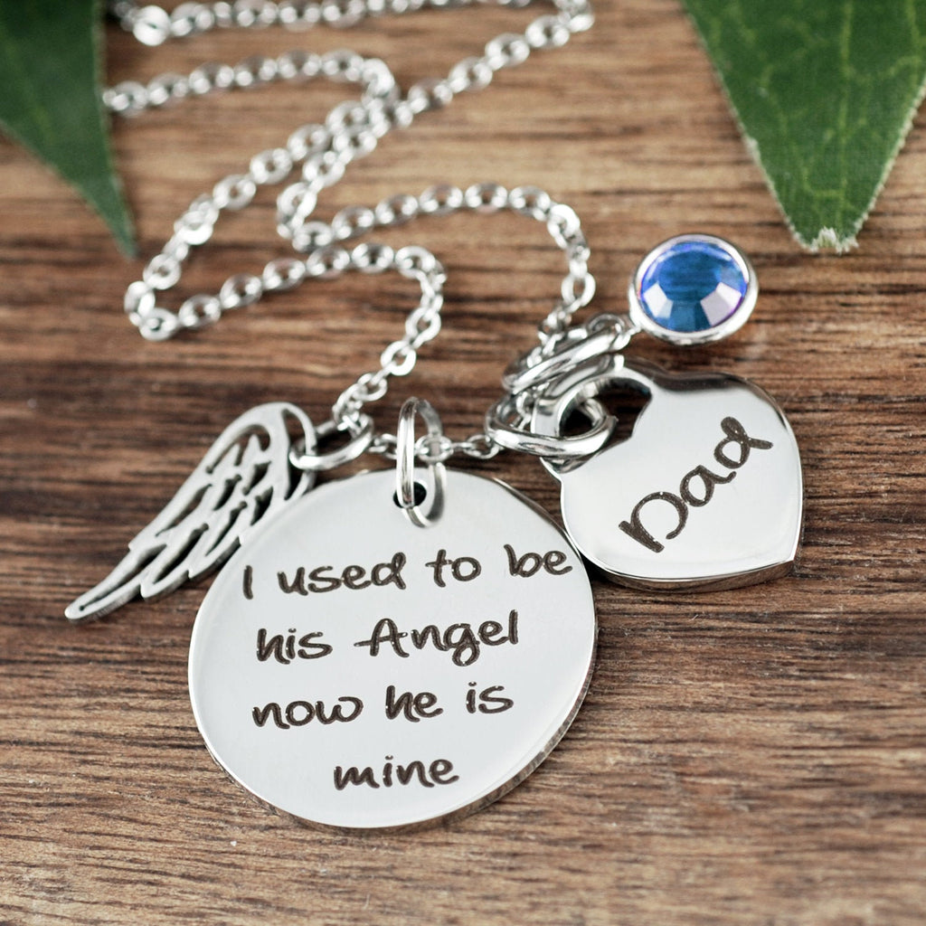 I Used To Be Her Angel Personalized Memorial Necklace.