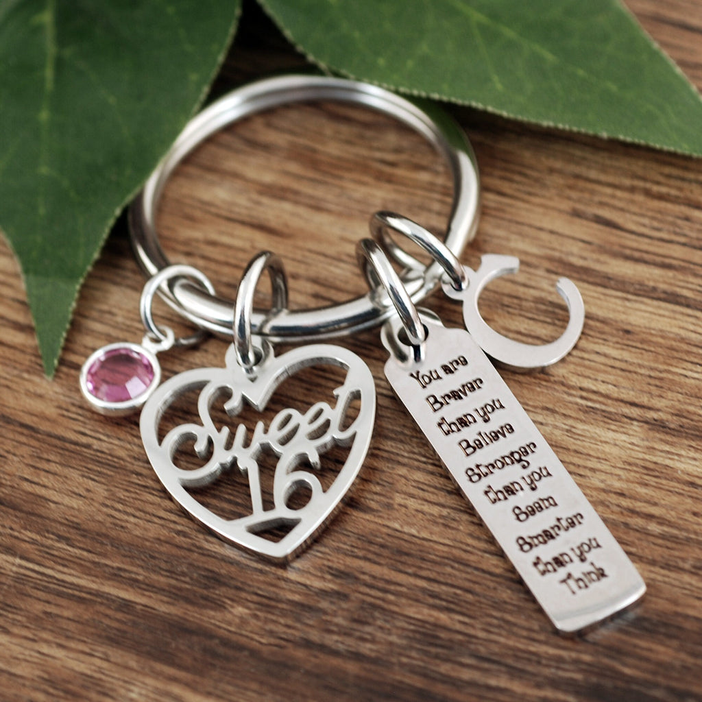 You are Braver than you Believe Keychain - Sweet 16.