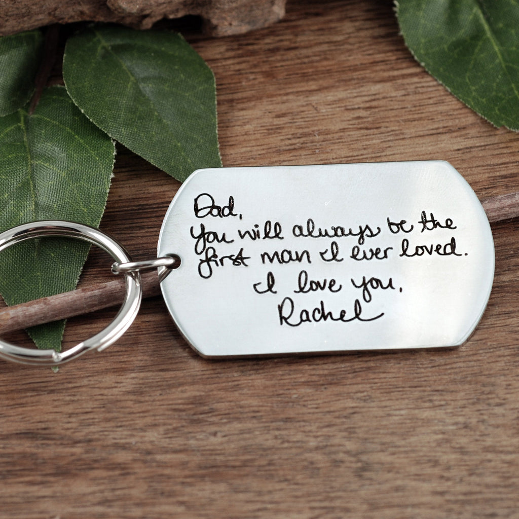 Actual Handwriting Father of the Bride Keychain.