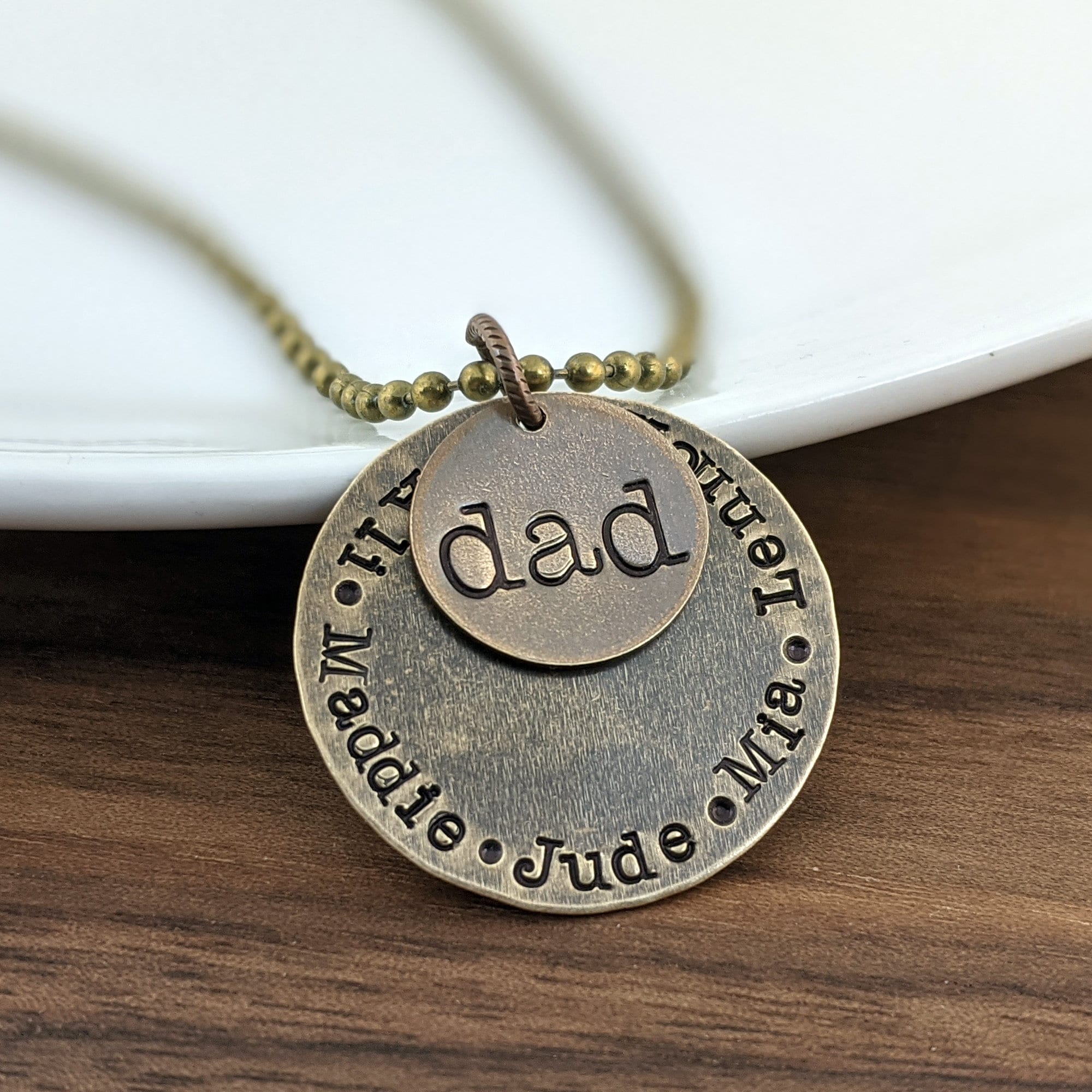 Personalized Rustic Dad Necklace Lovable Keepsake Gifts