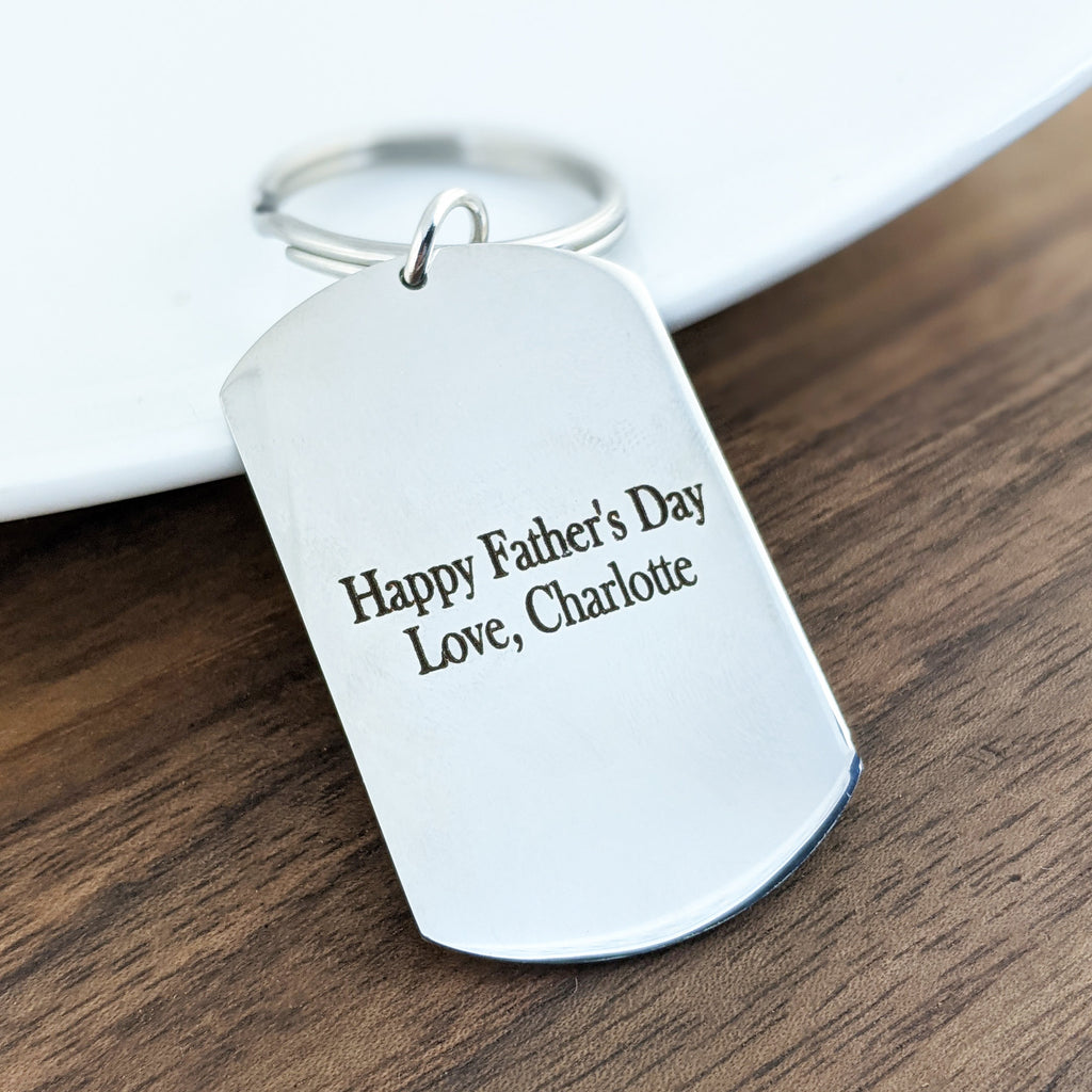 Personalized Actual Foot Print Keychain for Dad.