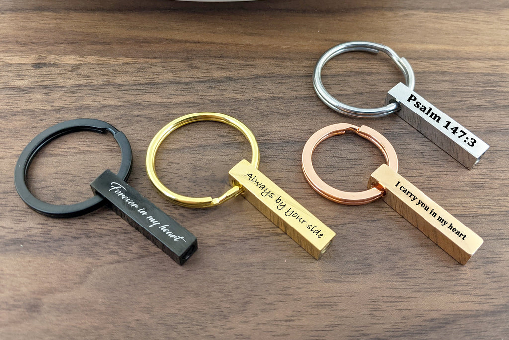 Personalized Cremation Bar Keychain for Ashes.