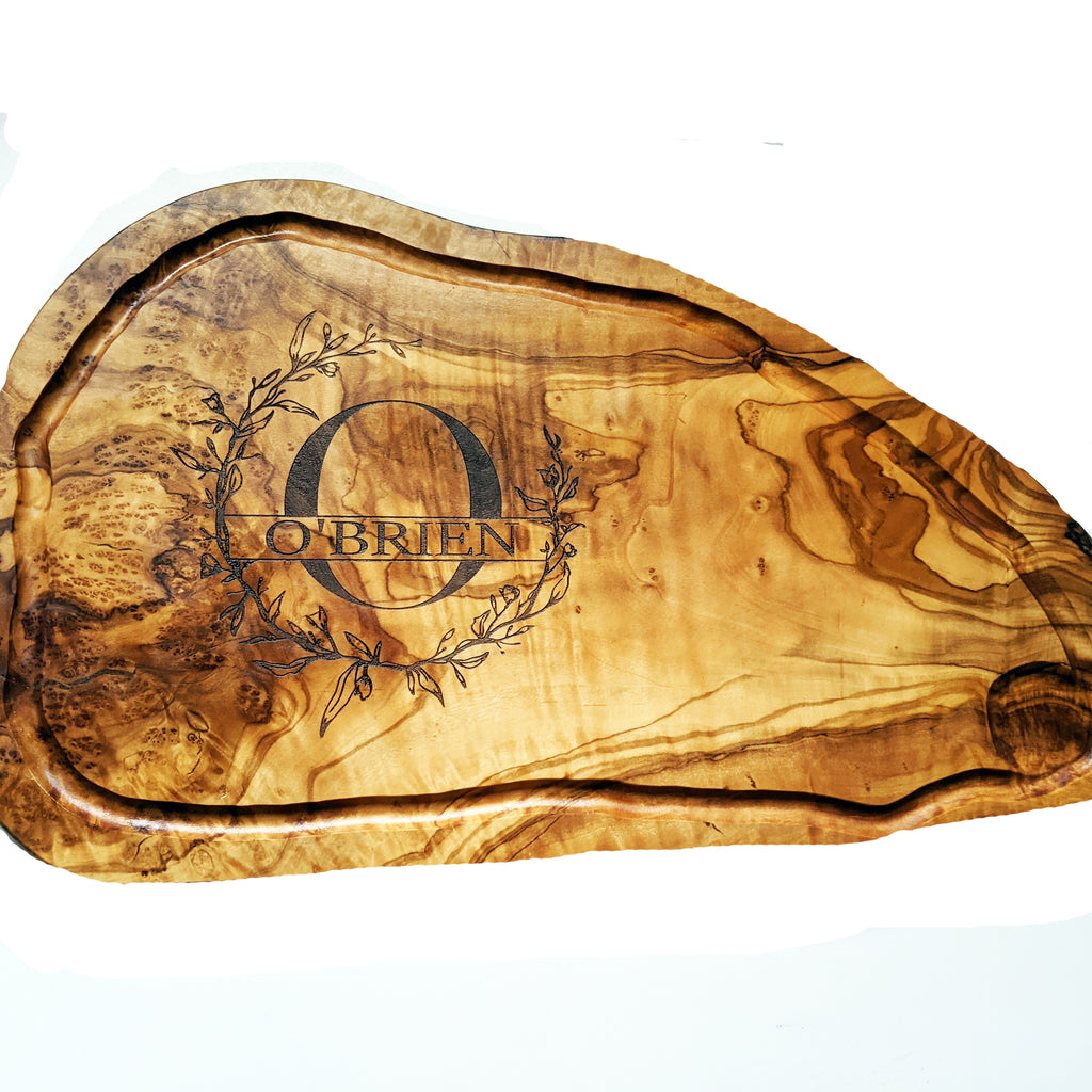 Personalized Olive Wood Cutting Board.