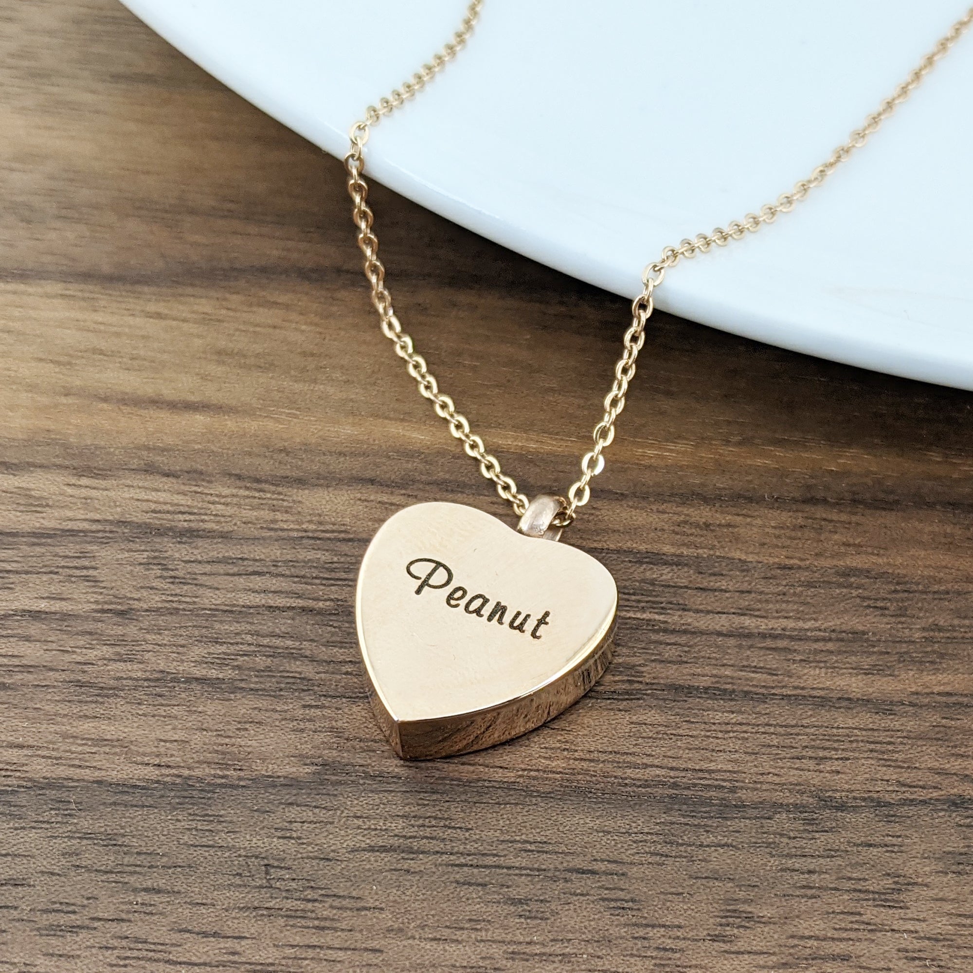 Rose Gold Personalized Cremation Urn Heart Necklace Lovable