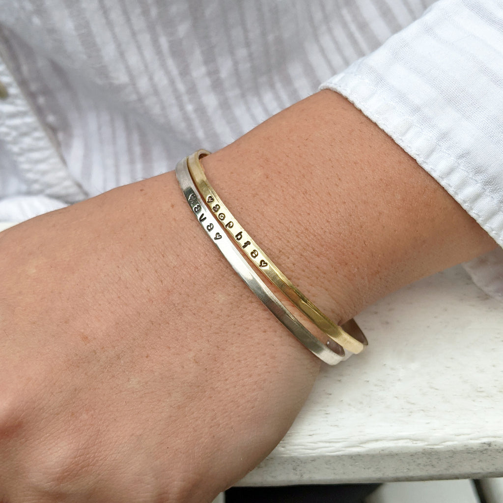 Personalized Mother Cuff Bracelet.