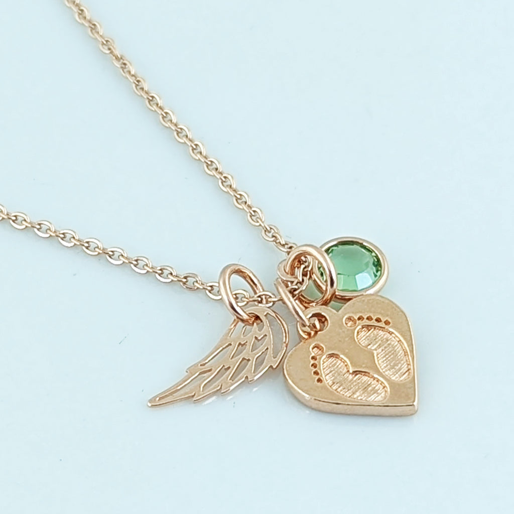 Rose Gold Baby Loss Memorial Necklace.