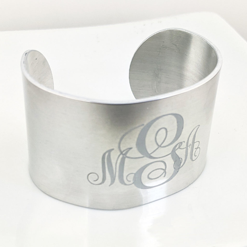 Personalized Monogram Cuff Bracelet.