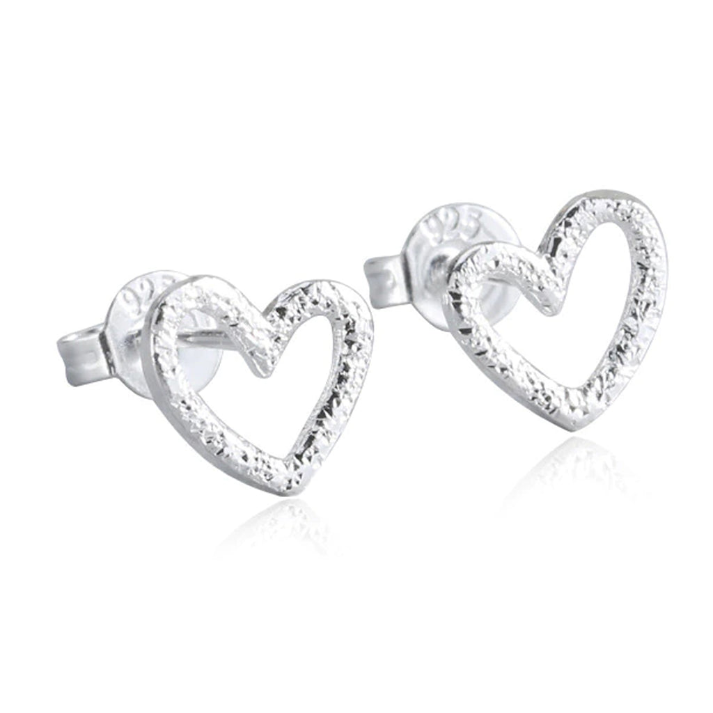 Silver Open Heart Earrings.